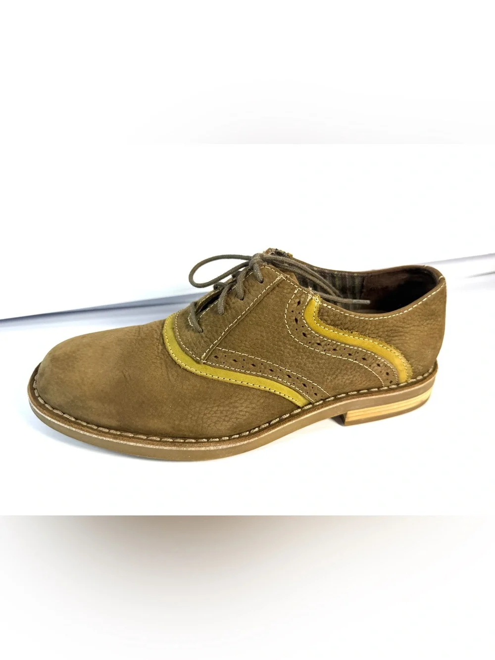 Original Penguin Tan  Suede Oxfords with Golden Trim
